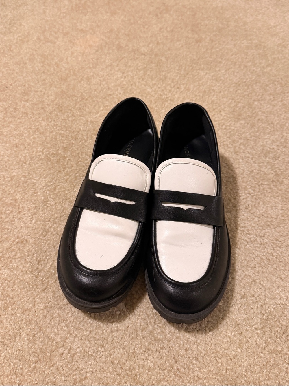 Black & White Loafer Slip-On Shoes